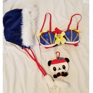 Snow White Rave SET ~ Bra, Hoodie, & Coin Holder